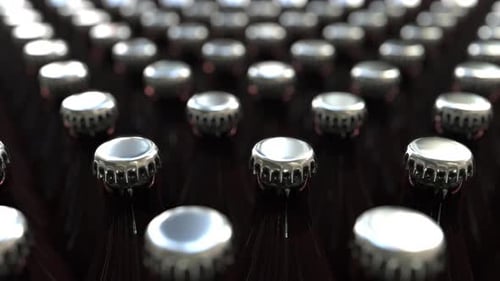 Shiny Bottle Caps Grid Loop Background
