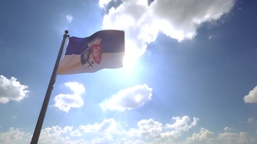 Waving Flag with City Emblem Animation