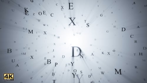 Abstract Flying Letters Text Background Loop