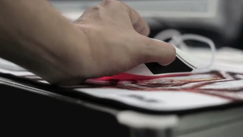 Hand Using Mouse On Computer