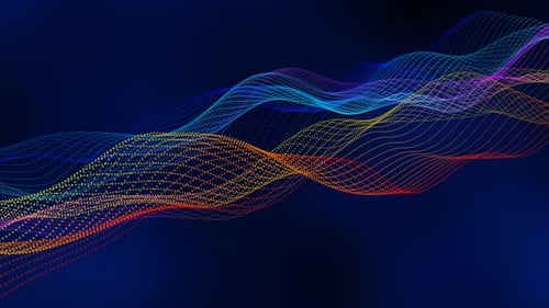 Colorful Wavy Particle Lines Abstract Digital Background Loop