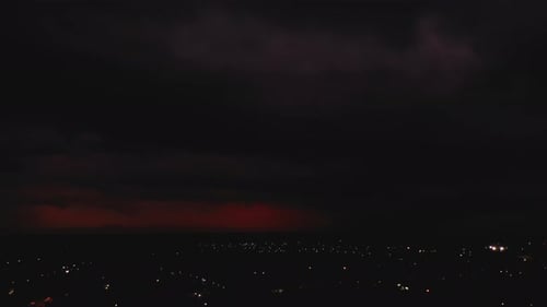 City Lights Aerial at Night