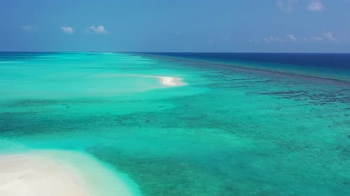 Paradise Island, and beautiful coral reef Maldives archipelago, Chagos-Laccadive Ridge. Aerial summe