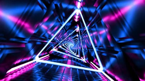 Neon Light Tunnel Concert Background