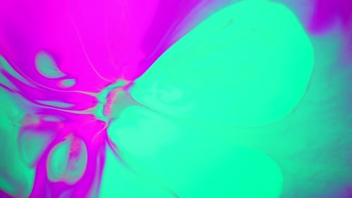 Flüssige rosa und türkisfarbene Farbe