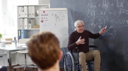 Professor Teaching Math in a Classroom