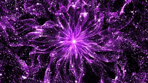 Abstract Purple Particle Energy Burst Flowing Background
