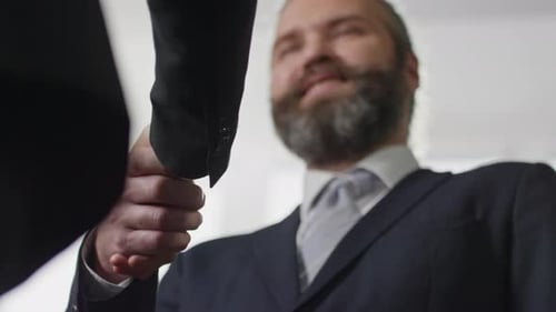 Businessman Handshake in Modern Office Meeting