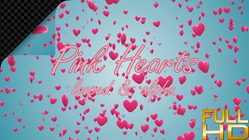 Falling Pink Hearts Loop Background