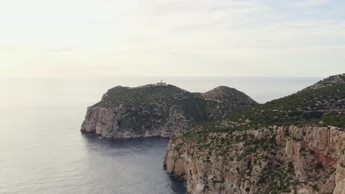 Seascape with Rocky Shore Dron Video