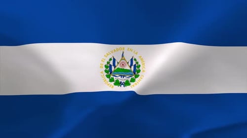 El Salvador National Flag Waving Loop