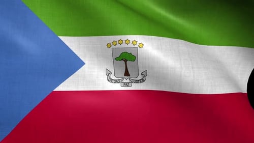 Waving Flag of Equatorial Guinea