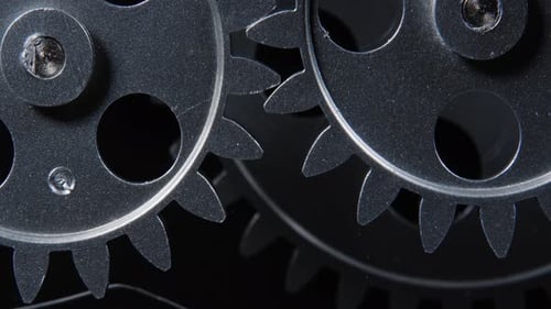 Rotating Metal Gears Mechanical Engineering Technology