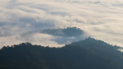 Beautiful Fog And Mountain