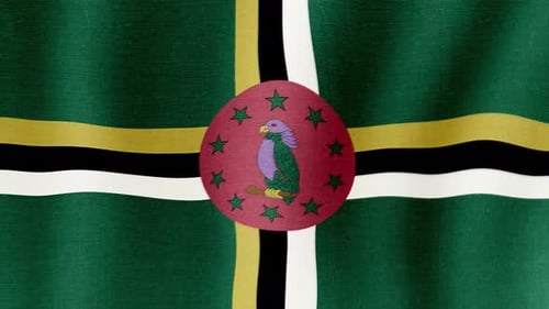Dominica National Flag Waving Seamless Loop