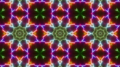 Abstract Neon Geometric Kaleidoscope Loop Background