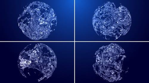 Dynamic Fluid Sphere Reveal Transition with Alpha Channel