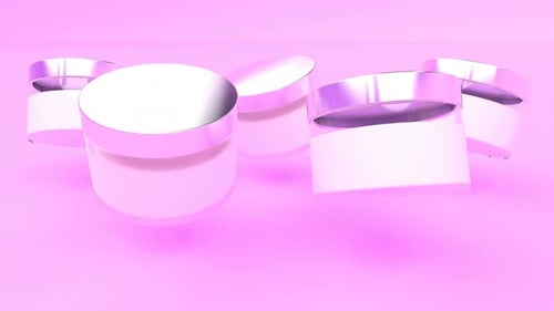 Jars of Cream Body Care on Pink Back Able to Loop Seamless