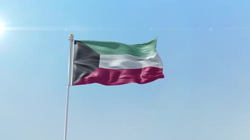 Realistic Kuwait Flag Waving Animation