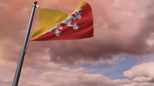 Drapeau du Bhoutan 4K