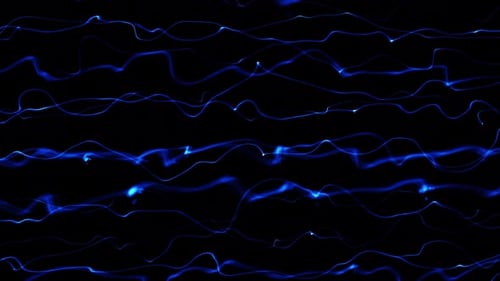 Abstrakte blaue glatte Linienwellenbewegung animiert auf schwarzem Hintergrund