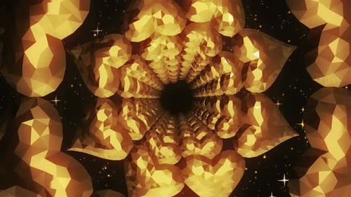 Circle Gold Heart Bg 02 4k