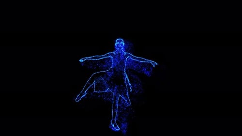 Glowing Particle Dancer Loop Animation