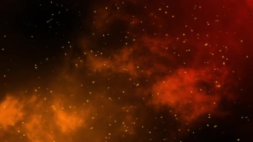 Burning Fire Embers and Smoke Background Loop