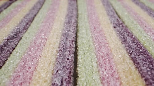 Close up of Sugared Colorful Striped Candy