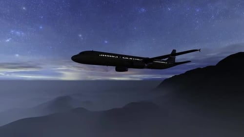 Flugzeuge am Nachthimmel