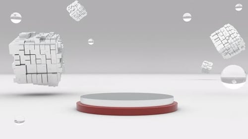 Modern Empty Mock Up Round Stage Podium Luxury Background Able to Loop Seamless