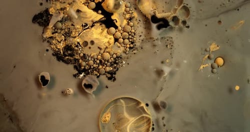 Abstract Golden Molten Spheres and Patterns
