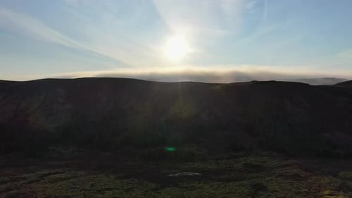 Drone Over Sunrise Paisagem Iluminada