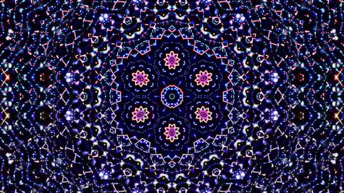 Abstract Glowing Kaleidoscope Pattern Loop Background