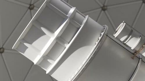 Modern Space Telescope Rotation in Dome