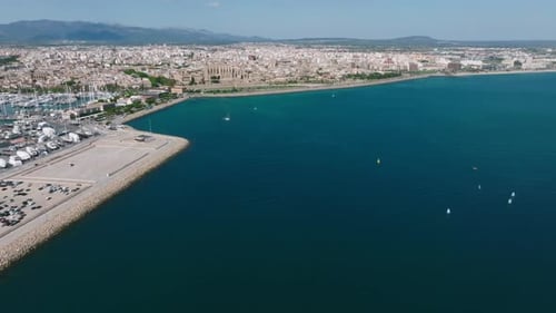 Vista aérea de la capital de Mallorca Palma De Mallorca en España