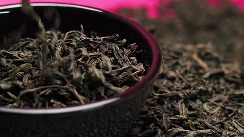 Close Up of Loose Dry Tea Leaves