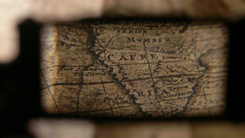 Close Up View of an Old Style Map