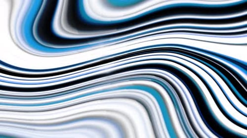 Abstract Blue and White Fluid Lines Morphing Background Loop