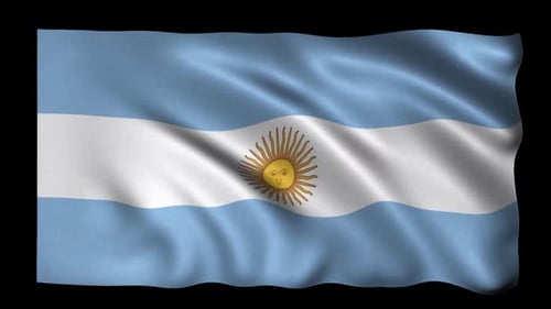 Realistic Waving Argentina Flag Seamless Loop