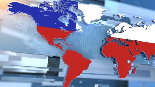 Chile Flag Inside The Shape Of World Map Transition