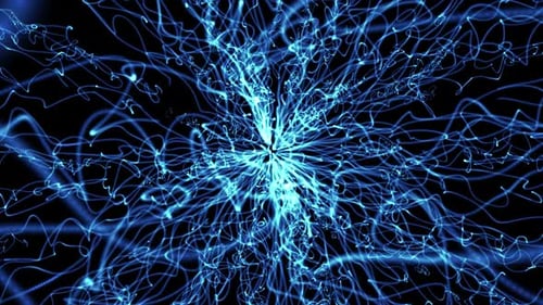 Abstract Blue Energy Particle Trails Background Loop
