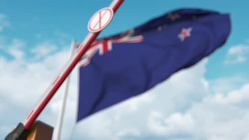 New Zealand Flag and No Immigration Barrier Animation
