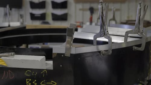 Clamp locking pliers hold pieces in place