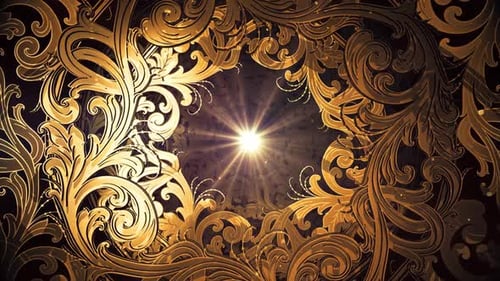 Elegant Golden Flourish Decorative Background Loop