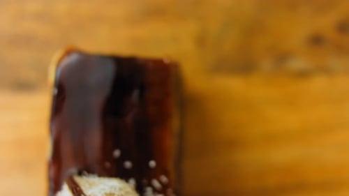 Close Up of Decadent Chocolate Dessert Pastry