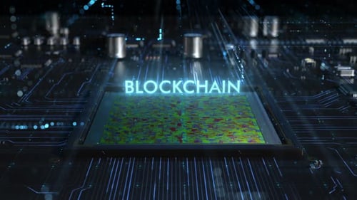 animation dynamique de la blockchain 3D
