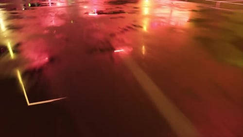 Car and City in Neon Style