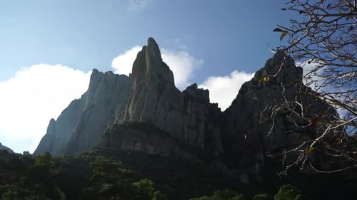 Montserrat Mountain Range, Spain. Timelapse