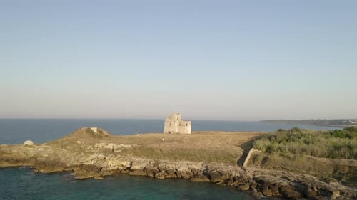 Small castle on the beach, Puglia. Italy